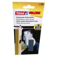 Tesa Velcro burretape ekstra stærk strips sort, 2 ruller