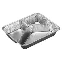 Aluminiumsbakke med 3-rums 990ml 227 x 178 x 39mm sølv