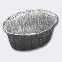 Aluminiumsform til muffins med mere oval 260ml 120 x 87 x 47mm sort-sølv