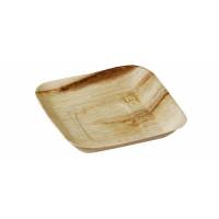 Palmeblad tallerken bio-nedbrydelig 17x17cm brun