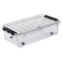 Plastikkasse Smart Store 35 liter 72x40x19cm med låg og hjul klar