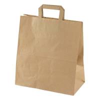 Bærepose papir med hank 320/160x350mm 20,3 liter brun