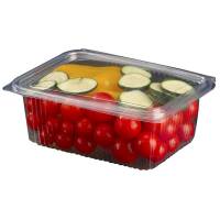 Plastbakke m/hængslet låg PET 182x142x70mm 1000g 400stk/ka