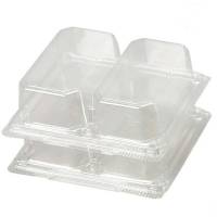 Plastbakke m/hængslet låg 5041 2-rums smørrebrød 44stk/ps