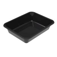 Plastbakke 1-rum firkantet 227x178x59mm C-PET 1660 ml sort