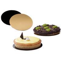 Kagepap Ø18cm kraftig 100stk pakning - guld-sort 