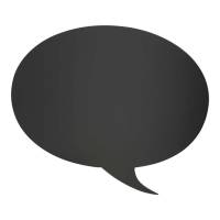 Securit chalkboard taleboble silhouette 27x47cm sort