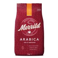 Kaffe Merrild Arabica hele b&oslash;nner 1kg/ps