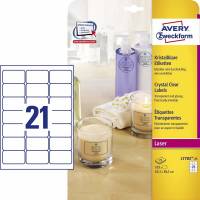 Avery L7782-25 etiketter transparente 63,5 x 38,1mm 