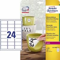 Avery aftagelige og vandfaste etiketter L4773REV-20, 63,5x33,8mm