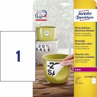 Avery aftagelige etiketter L4775REV-20, 210x297mm