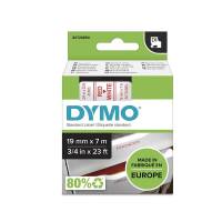 Dymo labeltape D1 19mm 45805 S0720850 rød på hvid