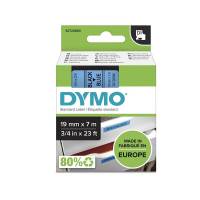 Dymo labeltape D1 19mm 45806 S0720860 sort på blå