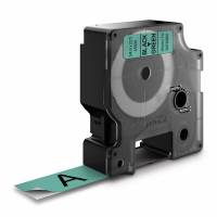 Dymo labeltape D1 19mm 45809 S0720890 sort på grøn