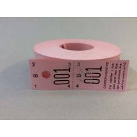 Garderobenumre 2-delt 2x500 stk nr. 48 rosa