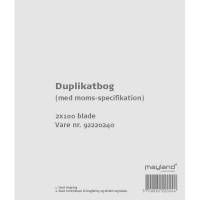 Mayland Duplikatbog med moms 2x100 blade 126x148mm