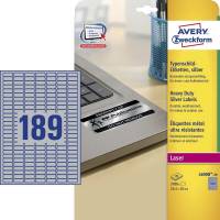 Avery stærke etiket 25,4x10mm CO2 neutral L6008-20 sølv