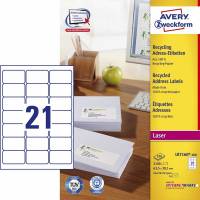 Avery LR7160-100 adresse etiketter af genbrugspapir 63,5x38,1mm 