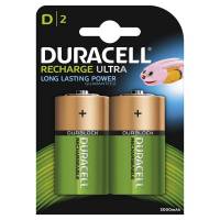 Duracell genopladelig D batterier 2200mAh, 2 stk