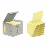 Post-it 3M blok genbrug 76x76mm z-fold gul