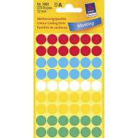 Avery etiketter Ø12mm assorterede farver