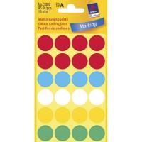 Avery etiketter Ø18mm 3089 assorterede neon farver