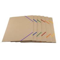 Office elastikmapper A4 med 3 klapper 400g brun karton