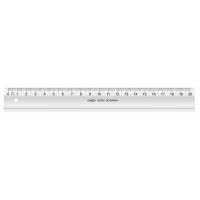 Linex skolelineal 1020M i glasklar plast 20cm