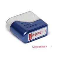Deskmate stempel "Modtaget" med rød tekst