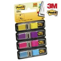 Post-it smalle index i plastdispenser 12x43,1mm, 4x35 stk