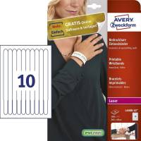 Avery L4000-10 printbare armbånd 265x18mm hvide