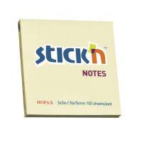 Stick'N memoblokke selvklæbende 76x76mm gul
