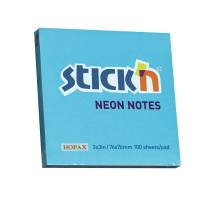 Stick'N notes selvklæbende 76x76mm neon blå