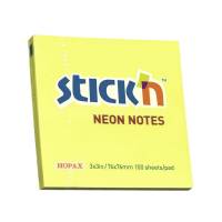 Stick'N notes selvklæbende 76x76mm neon gul