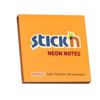 Stick'N notes selvklæbende 76x76mm neon orange
