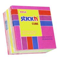 Stick'N notes Mini Cube 51x51mm neon og  pastel pink