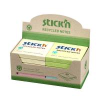 Stick'N notes genbrugsblokke 76x76mm, 4 ass farver