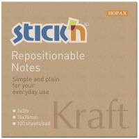 Stick'N notes genbrugsblok 76x76mm brun