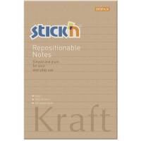 Stick'N selvklæbende genbrug notes150x101mm med linier brun