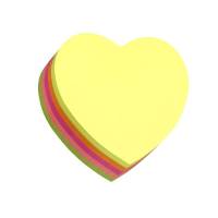 Stick'N notes hjerte i 5 neon farver 64x67mm 250 ark