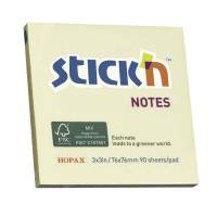 Stick'N notes miljøvenlige 76x76mm gul 