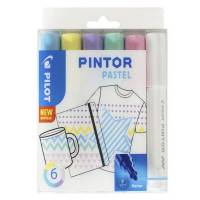 Pilot Pintor fine Pastel Mix marker 1,0mm, sæt med 6 farver