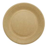 Paptallerken frokost komposterbar Ø18cm brun