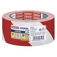 Tesa advarselstape PVC 50mmx66m rød/hvid