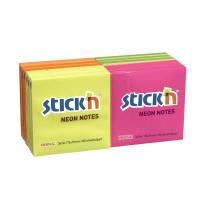 Stick'N notes selvklæbende 76x76mm, neon farver