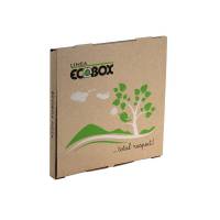 Pizzaæske Ecobox fluorfri 29x29x3cm brun