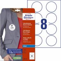 Avery J4881-20 selvklæbende navneskilte til inkjet Ø65mm