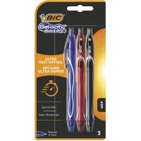 Bic GelO Quick Dry gelpen i pakke med blå, sort og rød