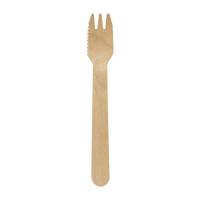 Træbestik Exclussiv gaffel med skær 14cm voksbehandlet