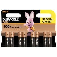 Duracell Plus Power AA alkaline batteri, 8 stk pakning
